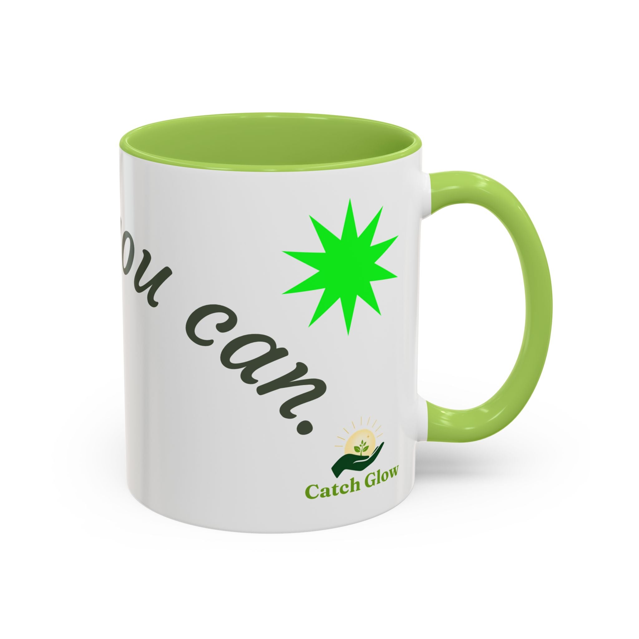 Catch Glow - 'Glow As You Can.' Accent Coffee Mug – Motivational 11 oz Ceramic
