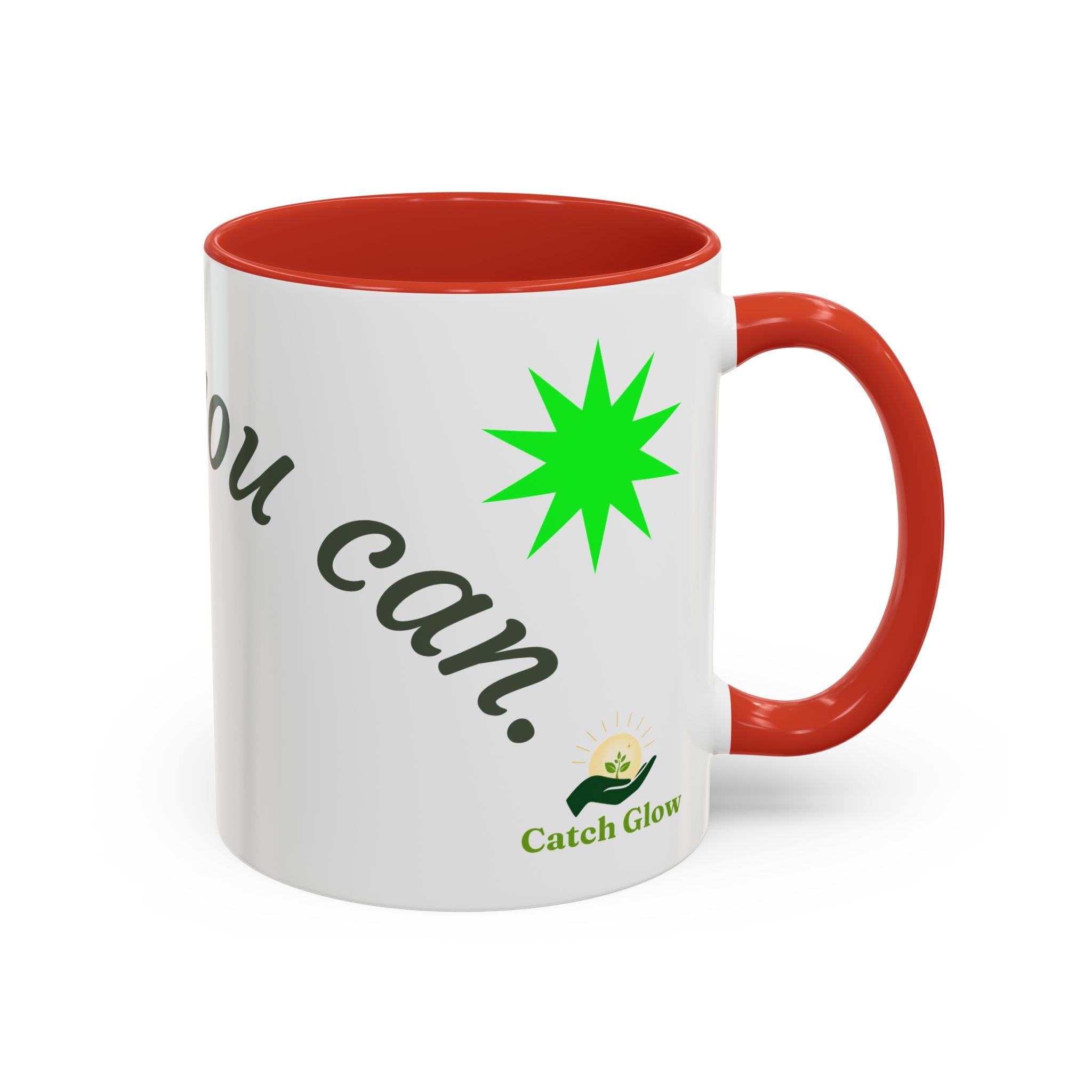 Catch Glow - 'Glow As You Can.' Accent Coffee Mug – Motivational 11 oz Ceramic