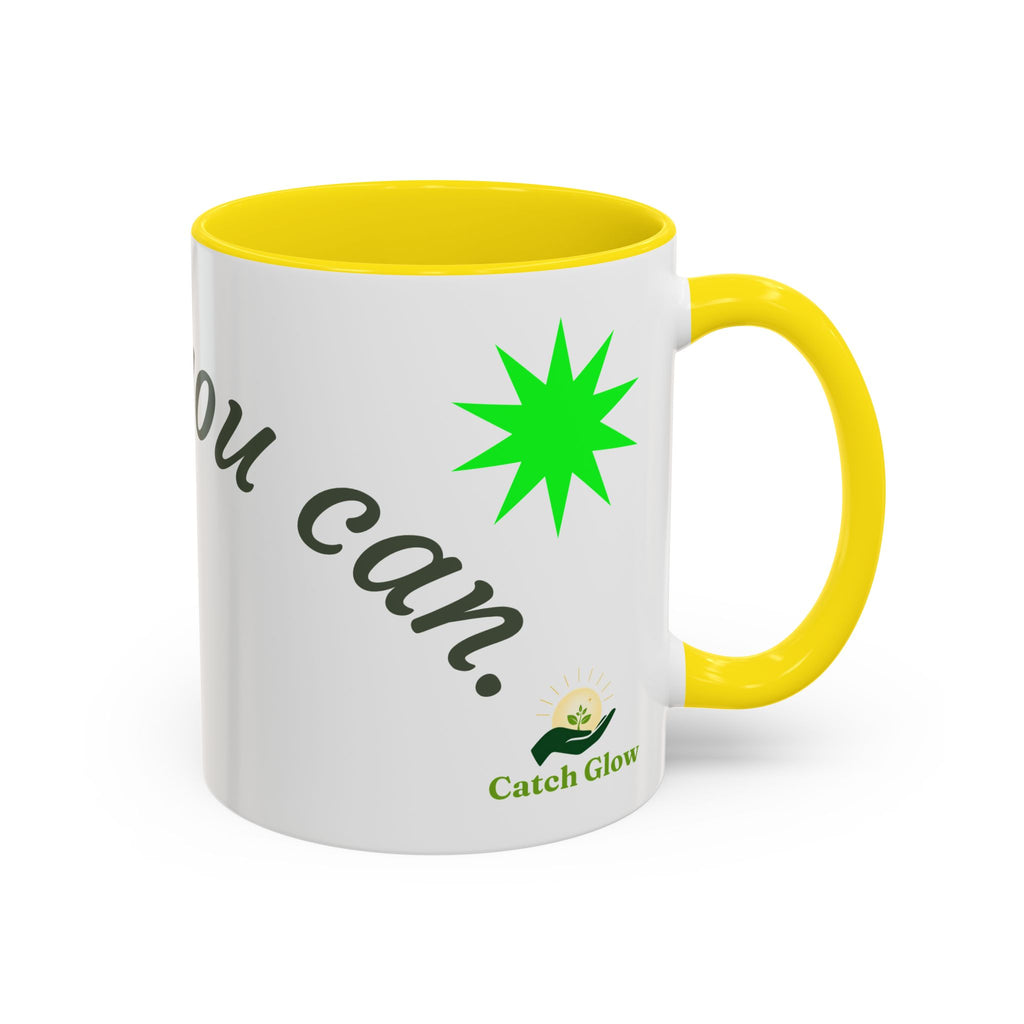 Catch Glow - 'Glow As You Can.' Accent Coffee Mug – Motivational 11 oz Ceramic